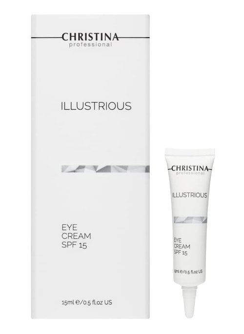 -CHRISTINA- Illustrious Eye Cream with SPF 15 and Hyaluronic Acid | Peptide Cream with Vitamin E for Revitalizing, Nourishing the Skin | Targets Pigmentation, Signs of Aging, Dark Circles 15ml