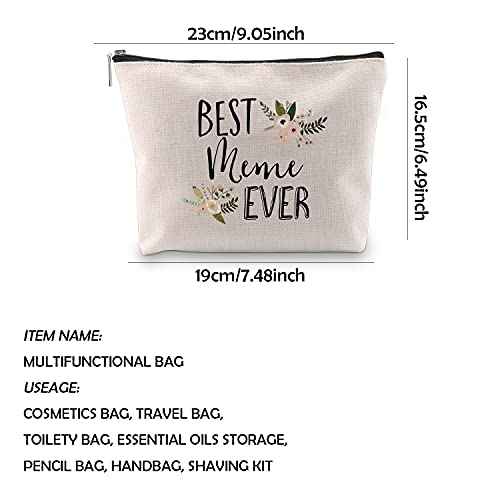 WCGXKO Best Meme Ever Grandma Gift Meme Gift Zipper Makeup Bags Travel Waterproof Toiletry Bag Accessories (Best Meme)