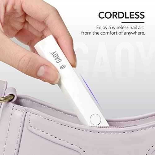 GAOY Handheld UV Light for Gel Nails, Mini Nail Lamp, Portable Cordless Rechargeable, Fast Curing