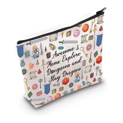 PXTIDY D Mom Makeup Bag D Mom Gift Awesome Moms Explore and Slay Dragon Playing Gamer Gift