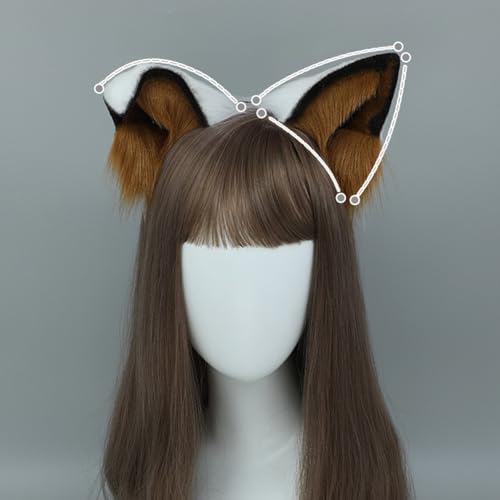Dog Ears Headband Animal Ears Headband Puppy Ears with Tail for Cosplay Party Headdress Costume Accessories