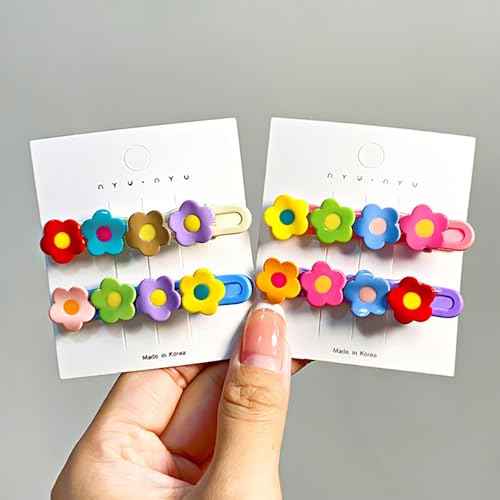 Fancy Flower Alligator Hair Clips and Barrettes Set - 4 Pcs Decorative Hair Accessories for Women with Thick Hair