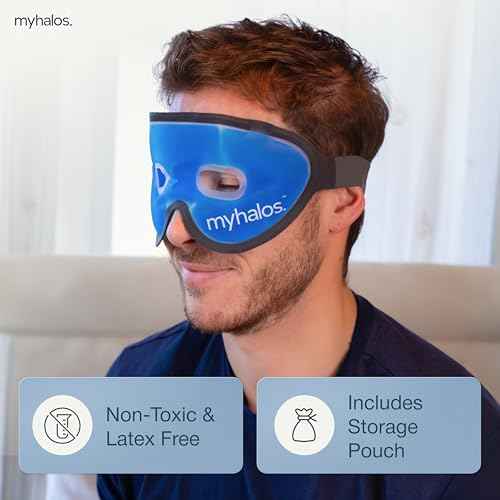 Cooling Eye Mask - Reusable Gel Eye Mask Cold Pack - Our Ice Eye Mask Soothes Puffy Eyes & Dark Circles - Relieve Your Headaches & Sinus Pain with Cold Eye Mask & Eye Gel Mask Therapy - Halos