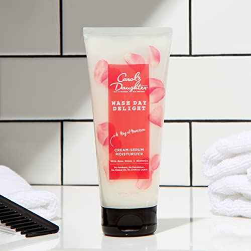 Carol's Daughter Wash Day Delight Cream Serum Moisturizer for Curly Hair, Anti-Frizz, Made with Rose Water and Glycerin, 6.8 Fl Oz