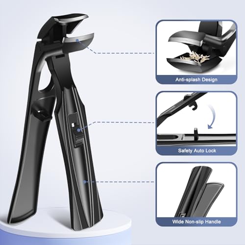 Toenail Clippers for Thick Toenails, Stocking Stuffers 2025 Gifts for Men Women, Angled Head Large Toe Nail Clippers with Wide Jaw Opening, Christmas Xmas Presents Gifts for Adults