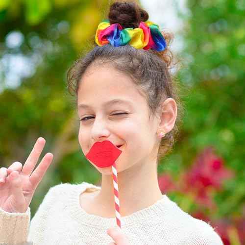 3PCS Rainbow Hair Scrunchies Pride Rainbow Hair Ring Elastic Velvet Hair Bands Ponytail Holders for Girls Women