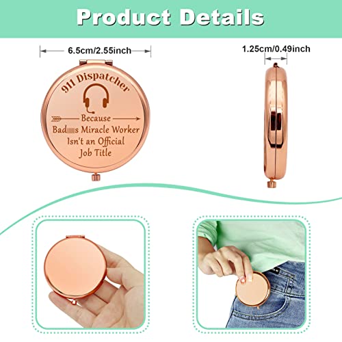 911 Operator Gifts for Women Thank You Presents Compact Makeup Mirror 911 Dispatcher Gifts Emergency Dispatcher Presents Operator Appreciation Folding Makeup Mirror Birthday Retirement