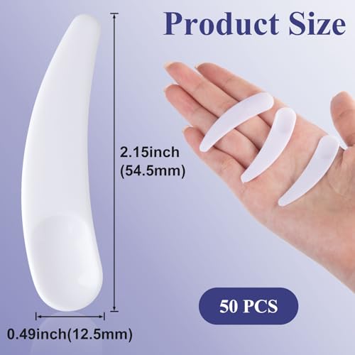 50PCS Cosmetic Spatulas, 2inch Small Makeup Spatula, Mini Plastic Skin Care Scoop, Face Mask Applicator, Facial Supplies for Estheticians Mixing and Sampling Women Girls