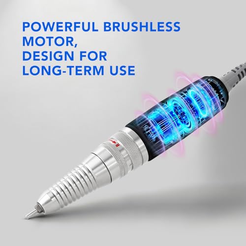 Nail Drill Handpiece for UP200 Machine, 35000RPM Professional Electric Nail File Machine Replacement 3 Pins for Manicure Art Tool, Low Noise and Smooth (Only Handpiece)