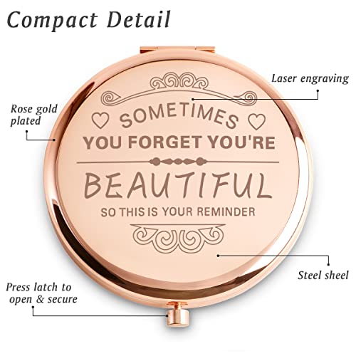 Stocking Stuffers for Women Girls, Christmas Birthday Gifts for Adult Teen Kids, Personalized Compact Mirror for Friends Sister Daughter Mom Wife