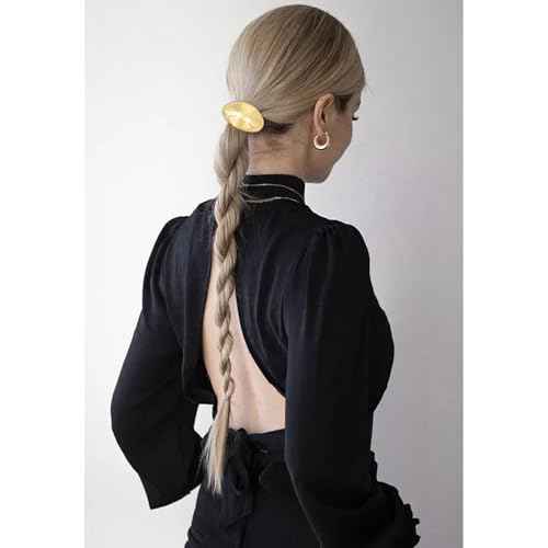 6pcs Gold and Silver Hair Ties for Women Metal Ponytail Holders Elastic Ties HairCuff Metal Geometric Scrunchies for Thick Thin Hair Fashion Accessories for Women Girls