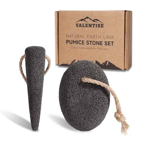 Pumice Stone Set - 2 Packs Natural Foot Scrubbers to Remove Dead Skin and Callusess, Pedicure Exfoliation Tools for Feet and Hands