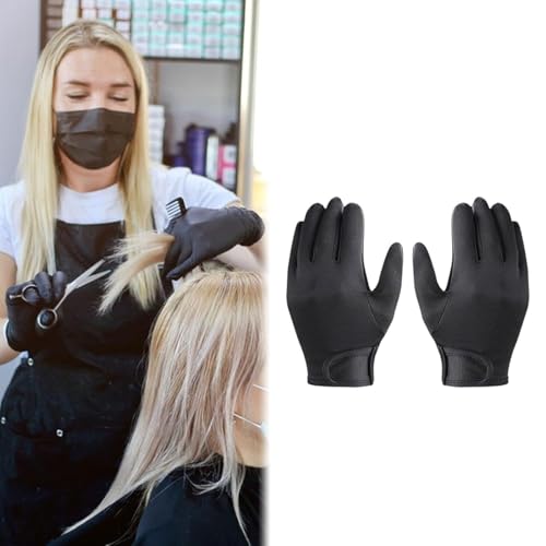 Pistro Set of 2 Heat Resistant Hairdressing Gloves for Curling & Straightening, Five Finger Design, Protective Finger Covers for Salon Styling