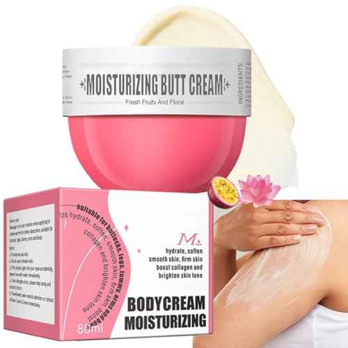 Moisturizing Butt Cream, Body Cream Butt Firming Cream Body Skin Repair- Fast Absorbing, Non-Greasy Hydrate & Smooth Skin- 80ml (#2 Fresh Flower Fruit Smell)