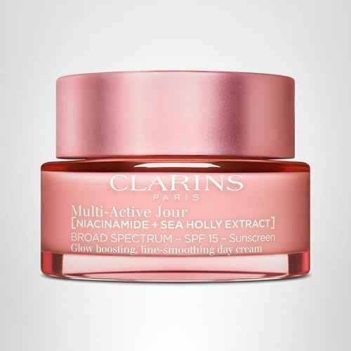 Clarins NEW Multi-Active Day Cream SPF 15 with Niacinamide | Smooth Fine Lines | Visibly Tighten Pores | Even Tone and Texture | Boost Glow | Strengthen Moisture Barrier | All Skin Types | 1.7 Ounces