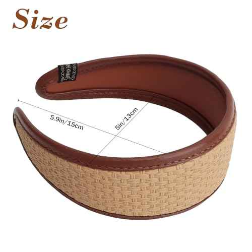 Ondder Straw Cute Headband Thick Rattan Wide Headbands for Women Diademas Para Mujer de Moda Summer Accessories for Women