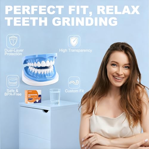 Custom Night Guard for Bruxism & Grinding, Teeth Clenching Mouthguard, Comfortable & BPA-Free - Protects Teeth & Reduces Jaw Tension - Includes Case & Easy-to-Use Mold Kit
