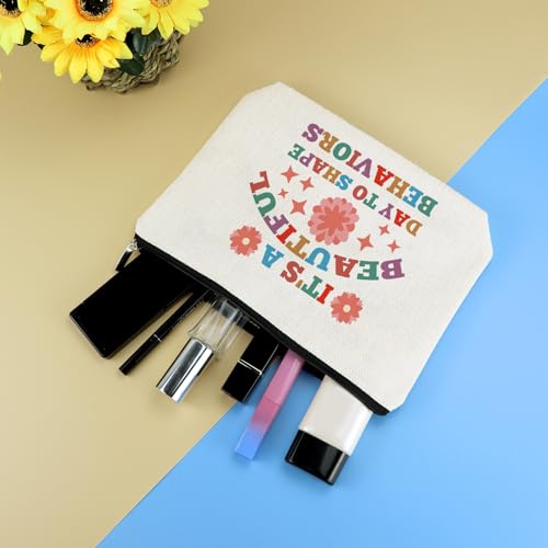 BCBA Therapist Gift Cosmetic Bag Funny Behavior Therapist Gift Behavior Therapist Appreciation Gift RBT ABA Behavior Analyst Gift Special Education Teacher Gift Travel Zipper Toiletry Bag Makeup Pouch