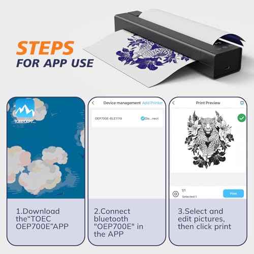 LifeBasis Wireless Tattoo Stencil Printer for Transfer Paper ? Portable Thermal Tattoo Printer Rechargeable, Fast A4 Printing, Compatible with iOS/Android/Windows, 30 Sheets & 300 Designs Included