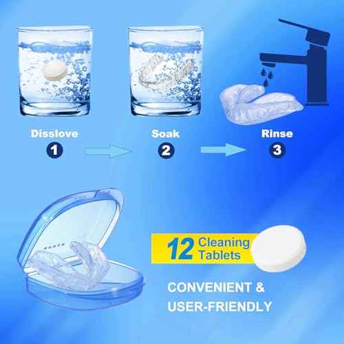Mouth Night Guards for Teeth Grinding, Mouthguards for Grinding of Teeth, Mouth Guard for Clenching Teeth at Night with 12 Cleaning Tablets