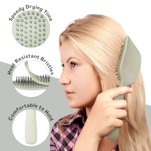 Unique Design Wet Detangling Hair Brush- Vented Design & Ultra Soft Bristles with Removable Screen Manages Tangle and Uncontrollable Hair. Pain-Free. Christmas Stocking Stuffer Gift.