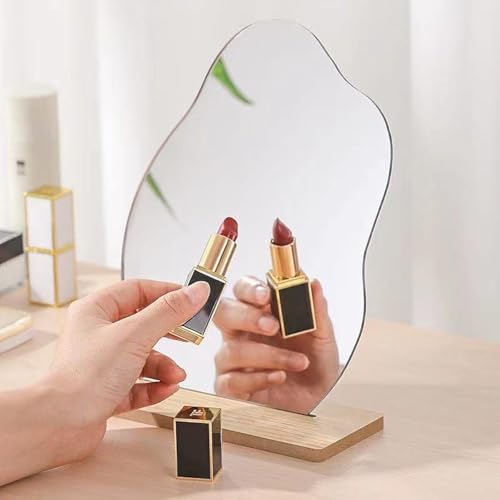 Makeup Mirror for Desk with Stand,Acrylic Desk Decor Mirror,Cute Room Decor Aesthetic Mirror Separable Wall Mounted Gift Mirror for Women Men Girls (Cloud)