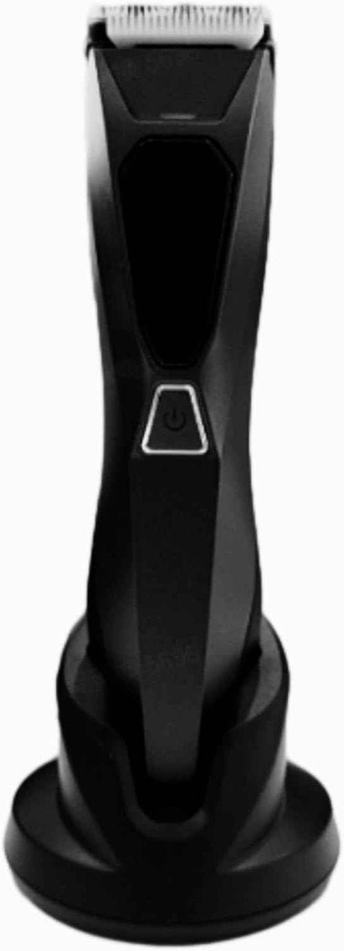 Lijecozy Body Hair Trimmer for Men: Pubic Hair Trimmer with Mirror & LED Display, Silver Gray