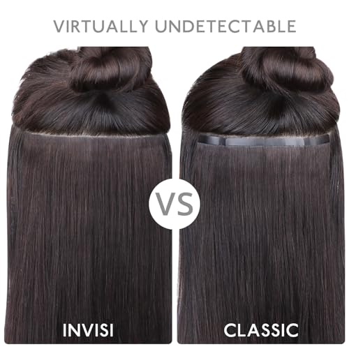 WENNALIFE Invisi Edge Tape in Hair Extensions Human Hair, 20 Inch 50g 20pcs Light Blonde Highlighted Golden Blonde Invisible Luxury Remy Hair Extensions Natural Seamless Injected Tape Ins Straight