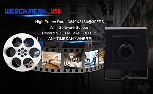 4K USB Camera with 170degree Fisheye Lens HD Video Audio Webcam High Speed Wide Angle PC Camera IMX317 USB with Camera for Computer Mini UVC USB2.0 Web Camera for Laptop Jetson Nano Raspberry Pi