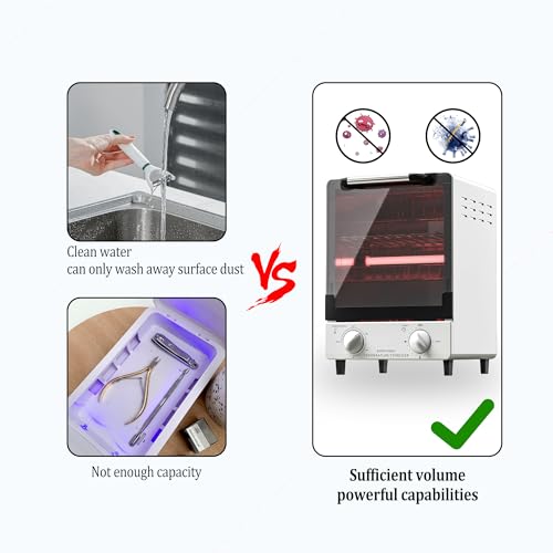 High Temperature Sterilizer, Large Capacity Dry Heat Stainless Steel Sterilizer with Temp and Timer Control, Max timing 60min, Max temperature 250¡É (482¢µ), With Stainless Trays, 110V power