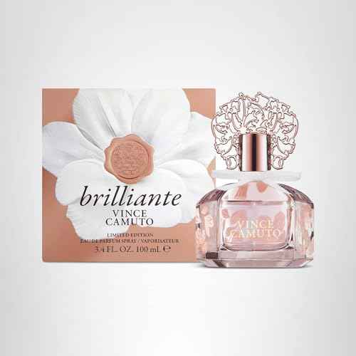 Vince Camuto Brilliante Eau de Parfum Perfume for Women, Sparkling White Floriental Fragrance, Notes of Gardenia Petals, Jasmine Sambac & Cashmere Woods, Long-Lasting Feminine Scent, 3.4 Fl Oz