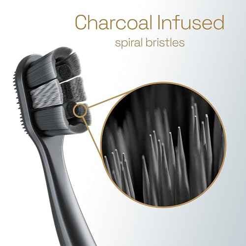 Colgate Total Active Prevention Soft Bristle Whitening Toothbrushes, Soft Toothbrush with Charcoal Infused Bristles, Helps Whiten and Reaches Deeper Along The Gumline and Between Teeth, Black, 2 Pack