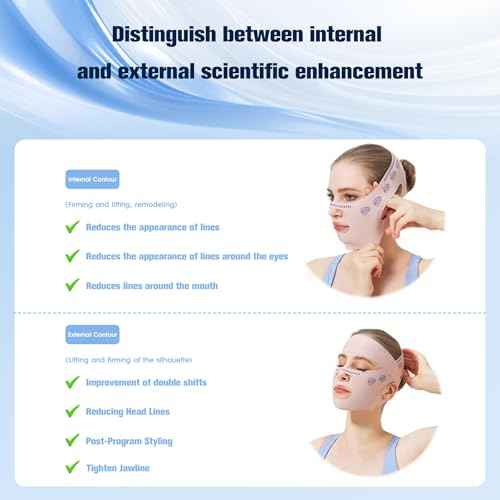 Upgrade V Line Face Lifting Mask, Chin Strap for Sleeping, Mouth Tape for Sleeping Women, Double Chin Reducer Eliminator for Women, Jaw Exerciser, Firming Prevent Sagging (21-27in, Pink)