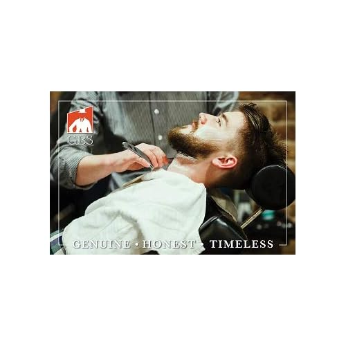 G.B.S Men's Ceramic Shaving Mug with Knob Handle and Pack of 3 Natural Soaps