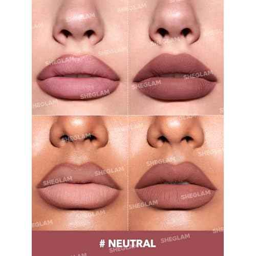 SHEGLAM Lip Liner Creamy Matte Pencil High Pigment Not Easy to Fade Silky Smooth Matte Contour Tint Lip Makeup-Neutral