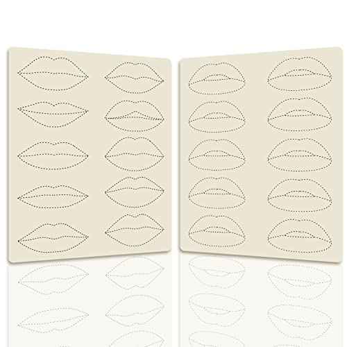 5pcs Lip Microblading Practice Skin for Tattoo Machine Double Sides Silicone Sheets to Practice Lip Permanent Makeup (5pcs)