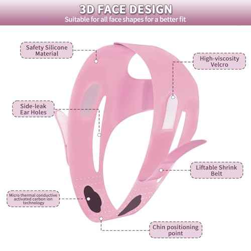 Double Chin Reducer,Chin Strap for Double Chin for Women, Face Lift Tape Improve Double Chin,23-27 Inches Upgrated V-silicone Soft Silicone Chin Strap