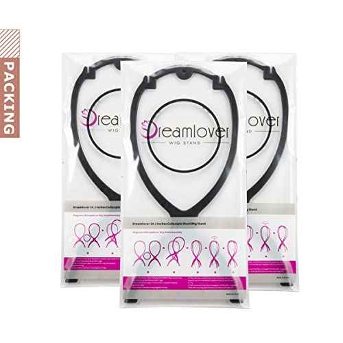 Dreamlover Wig Stand, Wig Head Stand, Wig Holder for Multiple Wigs, Black, 3 Pack