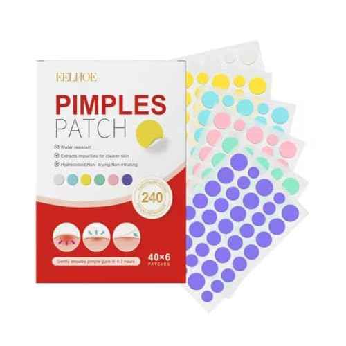 240 Acne Pimple Patches ? Multicolor Hydrocolloid Stickers ? Non-Medicated Spot Dots for Face Care ? Invisible and Waterproof