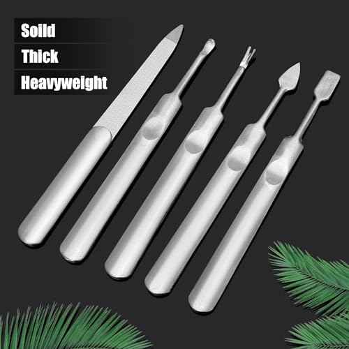 Professional Manicure Set for Fathers - Heavy Duty Stainless Steel 9 Piece Men Pedicure Tools Kit with Brown Leather Case,Gift for Grandpa Dad Husband