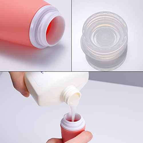 Leak Proof Silicone Travel Bottles,4 Pack 2oz Liquid Squeezable Refillable Portable Travel Accessories/Cosmetic Containers,BPA Free,Travel Size Bottles for Toiletries Shampoo Conditioner Lotion
