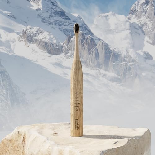 Sustainable Tomorrow Zen Bamboo Electric Toothbrush Adults, Rechargeable w/Plant-Based Soft Bristles, Bamboo Heads, 5 Modes & Long-Lasting Battery, Ideal Christmas Gifts for Women & Gifts for Men