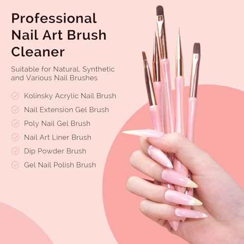 MelodySusie Nail Brush Cleaner, Acrylic Gel Nail Brushes Cleaning & Restoration Wax and Gel Removing Solution for Manicure Salon at Home 80ml/2.71fl.oz