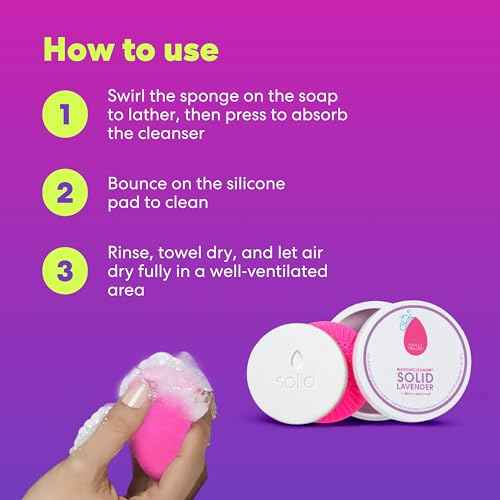 Beautyblender Blendercleanser Tool Scrub Solid Cleanser ? Lavender Scented Makeup Sponge & Brush Cleansing Bar ? Hand, Sponge, and Brush Cleanser, Removes Makeup & Buildup, Travel-Friendly, 1 oz