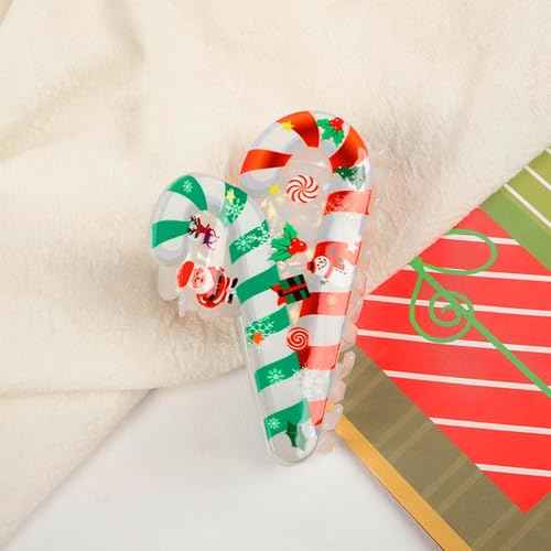 Christmas Hair Clips Cute Claw Clips Christmas Hair Claw Clips for Thin/Thick Hair Style Snowman Elk Hair Clips Acrylic Hair Accessories for Women 1PCS