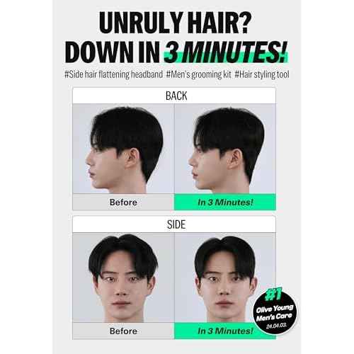 DASHU Perfect Downtech Original 3-Minute No Heat at Home Hair Press Down Perm Solution for Hair, Hair Straightener for Men's Grooming