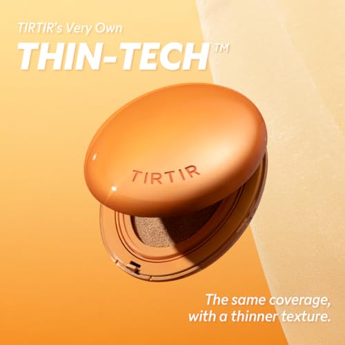 TIRTIR Mask Fit Ai Filter Cushion Foundation | AI-Like Semi-Matte Finish - Up to 72-Hour Medium to Full Coverage Korean BB Cushion Make up Beauty, #23N Sand, 0.63 Fl Oz