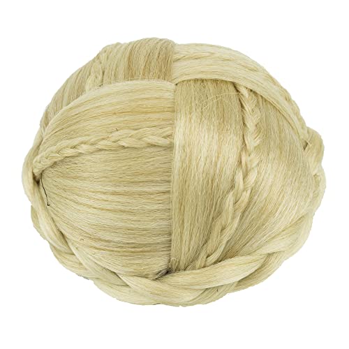 IMISSU Braided Chignon Dancer Hair Cover Donut Hairpieces Scrunchies Women Hair Buns Wig Updo for Wedding Party (M3 Dirty Blonde)