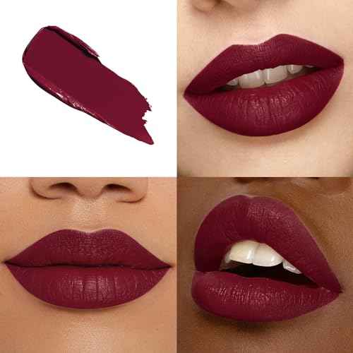 Burgundy Lipstick Long Lasting, Matte Liquid Lipsticks for Women Non Transfer Smudgeproof Smooth and Easy to Appy Cruelty Free Lip Color, M47 Burgundy Love