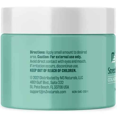 Stretch Mark Cream Infused with Collagen & Stem Cell Maternity Skincare Oil Removes Stretch Mark Prevention & Scar Remover Lotion Green Tea Extract & Raspberry Ketones, 2oz by M3 Naturals